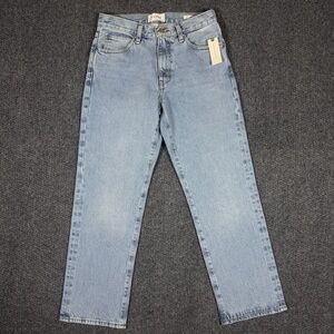 NWT Frame “The Hang” mid rise straight leg Women’s Sz 24 Denim Light Wash Jeans
